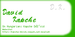 david kapche business card